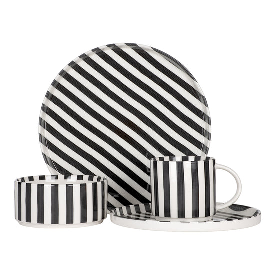 Vajilla de porcelana 16 piezas Caramelo negro 1011 Ánfora