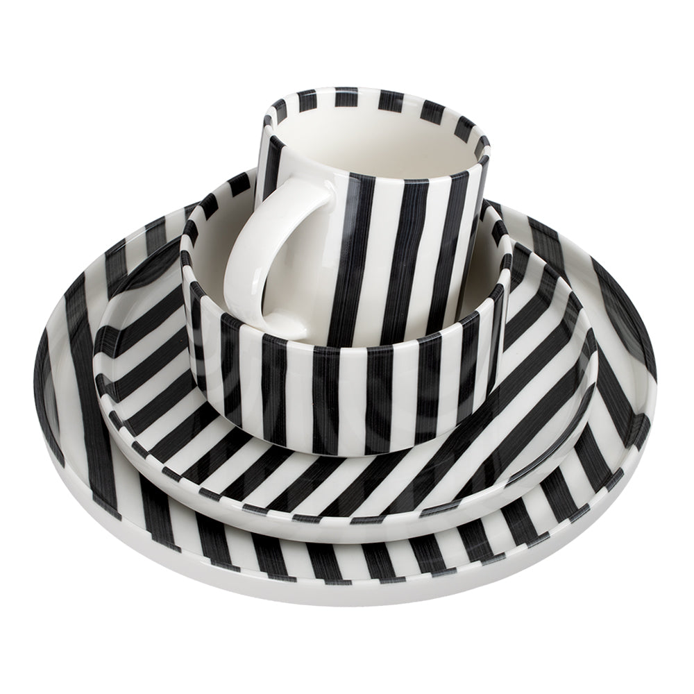 Vajilla de porcelana 16 piezas Caramelo negro 1011 Ánfora